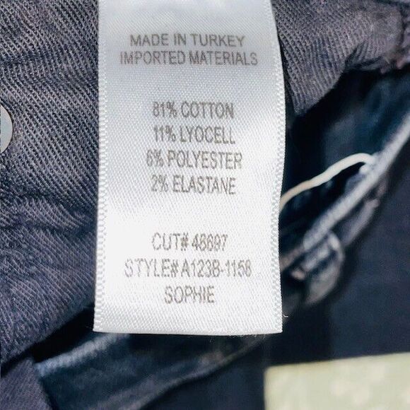 AGOLDE Sophie Mid Rise Skinny Ankle Raw Jeans Black Shout A123B-1158 Size 29 - Picture 12 of 12